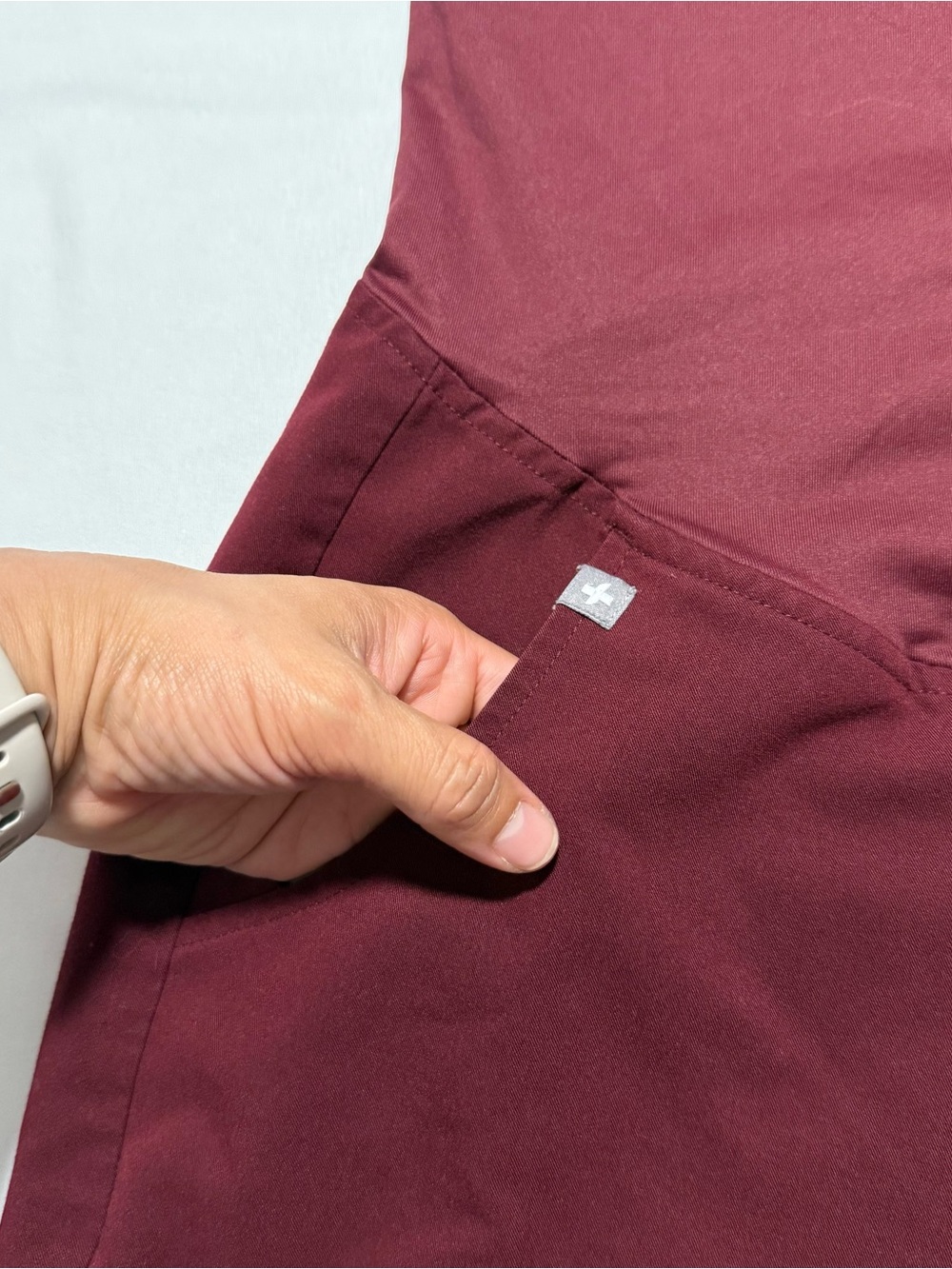 FIGS Maternity Technical Collection Scrub Pants Burgundy High Waisted Jogger S - Picture 6 of 15